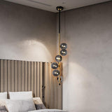 6 Light LED Gold Smokey Ball Pendant Lamp Ceiling Light for Home and Office - Warm White