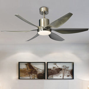 54 Inch 6 Blade Wind lamp ceiling fan remote Controlled - Matt Silver