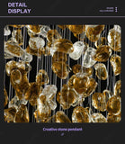 Meteoroid Chandelier Double Height - Amber Color