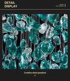 Meteoroid Chandelier Double Height - Emerald Green Color