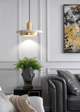 led Gold White Stone Disk Hanging Pendant Ceiling Light - Warm White - Ashish Electrical India