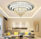 600 MM Gold K9 Crystal 3 Layer LED Chandelier Lamp - Warm White - Ashish Electrical India