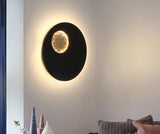 18W Moon Landscape Round Modern LED Wall Light Wall Lamp - Black