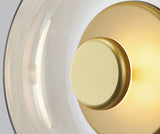 Led Gold Champagne Amber Glass Wall Light Metal - Gold Warm White