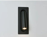 LED 6W Black Oval Bedside Wall Ceiling Light with Spot - Warm White
