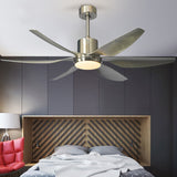 54 Inch 6 Blade Wind lamp ceiling fan remote Controlled - Matt Silver