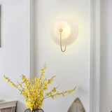 Gold Frost Glass Modern LED Drum Wall Lamp Bedside Light - Warm White