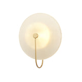 Gold Frost Glass Modern LED Drum Wall Lamp Bedside Light - Warm White