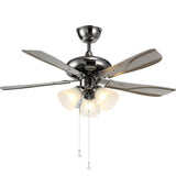 3 LIGHT GLASS CEILING FAN CHANDELIER 52 INCH