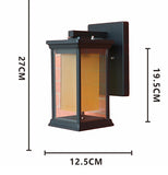 Black Modern Outdoor Wall Light Fixture Wall Lights with Glass Shade - Warm White