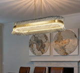1200x300 MM Crystal Rectangular Gold LED Chandelier Light for Living Room Dining Room