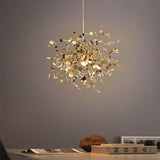 Gold Leaf Metal LED Pendant Hanging Suspension Lamp - Warm White