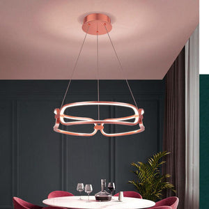 500MM Rose Gold LED Curvy Profile Chandelier Lamp - Warm White