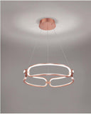 500MM Rose Gold LED Curvy Profile Chandelier Lamp - Warm White - Ashish Electrical India