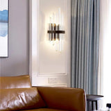 Led Spike Crystal Black Metal Wall Light for Drawing Room - Warm White - Ashish Electrical India