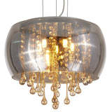 Products 500 MM Crystal Smokey Glass Metal LED Chandelier Hanging Lamp - Warm White - Ashish Electrical India