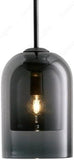 Smoke Dual Glass Pendant Light Bedside Hanging Corner Light
