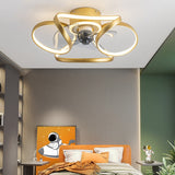 500MM Golden Modern Ceiling Fan Chandelier with Remote Control ABS Blades - Warm White