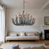 16 ARM SMoke GLASS Spanish CHANDELIER CEILING LIGHTS HANGING LAMP - WARM WHITE