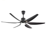 54 Inch 6 Blade Wind lamp ceiling fan remote Controlled - Black