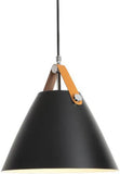 Black Metal Pendant Light Hanging Bediside Dining Room Light - Warm White