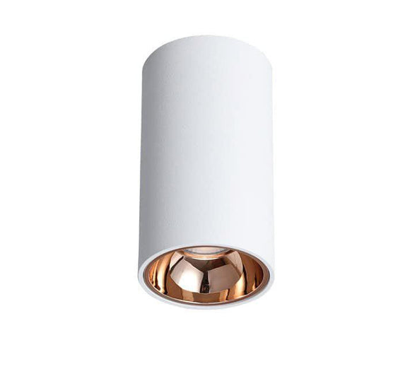 12W LED Indoor Outdoor Ceiling Lamp Round Drum Cylinder White Rose Gold Wall Light 3000k (Warm White)