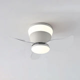 22 Inch White Low Profile Ceiling Light with Fan LED Chandelier