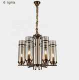 6 Light Electroplated Metal Gold Amber Glass Bulb Chandelier Ceiling Light - Warm White - Ashish Electrical India