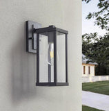 Outdoor Wall Light Fixture Black Wall Waterproof Lights Wall Mount with Glass Shade - Warm White