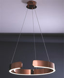 Copper Rose Gold Metallic LED Chandelier 400MM Ring Light - Warm White