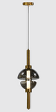 LED Glass Smokey Brass Gold Pendant Lamp Ceiling Light - Warm White