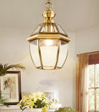 1-Light Gold Brass Vintage Gold Glass Pendant Ceiling Light - Warm White - Ashish Electrical India