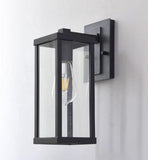 Outdoor Wall Light Fixture Black Wall Waterproof Lights Wall Mount with Glass Shade - Warm White