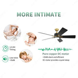 52 Inch 5 Blade Wind lamp ceiling fan remote Controlled - Black Gold