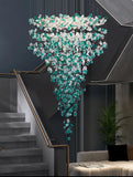 Meteoroid Chandelier Double Height - Emerald Green Color