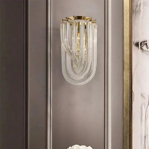 Led Glass Crystal Brass Gold Metal Wall Lamp - Warm White - Ashish Electrical India