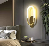 12W Gold Oval Acrylic Modern LED Wall Light - Warm White