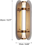 LED Smoke Glass Gold Wall Light Living Dining Bedside Light - Warm White
