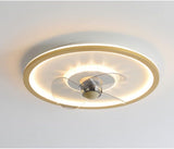 500MM Gold Rim Modern Ceiling Fans Chandelier with Remote Control ABS Blades - Warm White