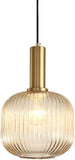 1-Light Gold Long Champagne Glass Pendant Ceiling Light - Warm White - Ashish Electrical India