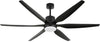 54 Inch 6 Blade Wind lamp ceiling fan remote Controlled - Black