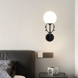 Black Stag Frosted Glass Wall Lamp Light