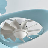 Blue Helicopter Dual Rotating Blade Ceiling Light with Fan LED Chandelier - Warm White