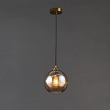 1-Light Gold Amber Champagne Glass Pendant Ceiling Light - Warm White - Ashish Electrical India