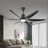 54 Inch 6 Blade Wind lamp ceiling fan remote Controlled - Black