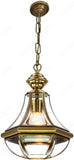 Gold Brass Glass Pendant Light Hanging Outdoor Terrace Entrance Light