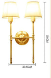 Wall Light Long Wall Sconce Light Fixture - Brushed Brass with Fabric Shade