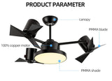 High Quality Silent Function Ceiling Fan With 3 Blades - Black