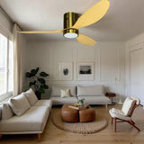 52 INCH HUGGER WIND LEAF CEILING FAN REMOTE CONTROLLED - Light Natural WOOD
