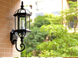 Black Outdoor Wall Light FixtureWaterproof with Glass Shade - Warm White